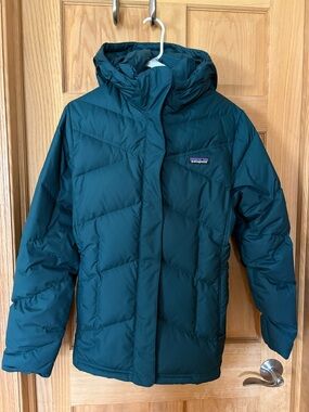 Patagonia Women's Teal Hooded Down With it Jacket